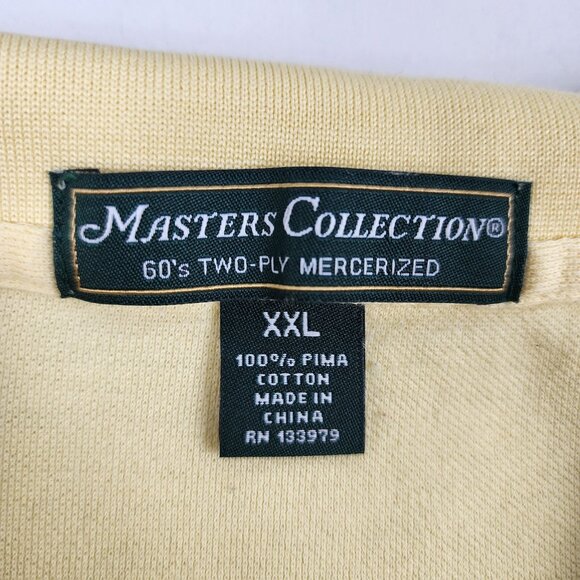 Masters Collection Shirt Mens XXL Yellow 60s Two Ply Mercerized Golf Polo - Picture 3 of 7